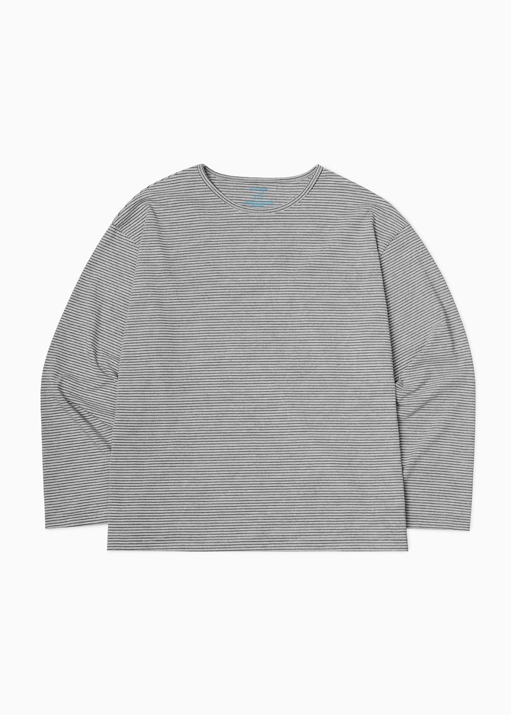 핀라인 루즈핏 롱슬리브 - 그레이
