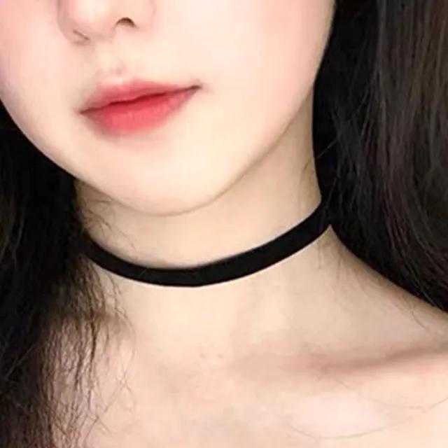 블랙 스웨이드 한줄 초커