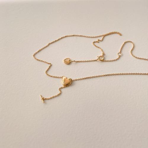 925실버 론다 데일리 하트 토글 목걸이 (2 color)