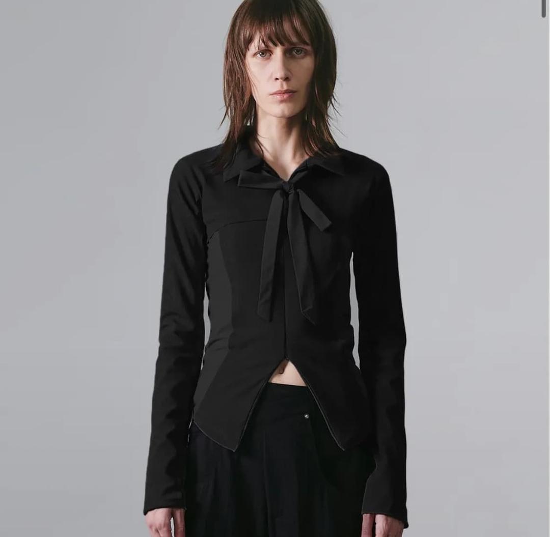 나체 NACHE TIE JERSEY SHIRT ZIP-UP BLACK | 후루츠패밀리