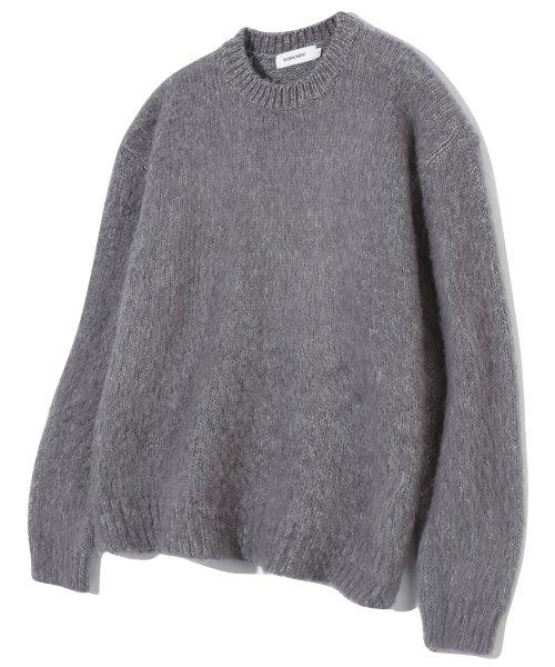 벌키 브러쉬 크루넥 니트 라이트 그레이
