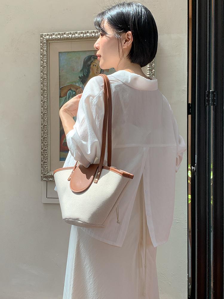 (5%할인)[leslo]자체제작 키작녀 바흐 텐셀 백오픈 크롭 셔츠