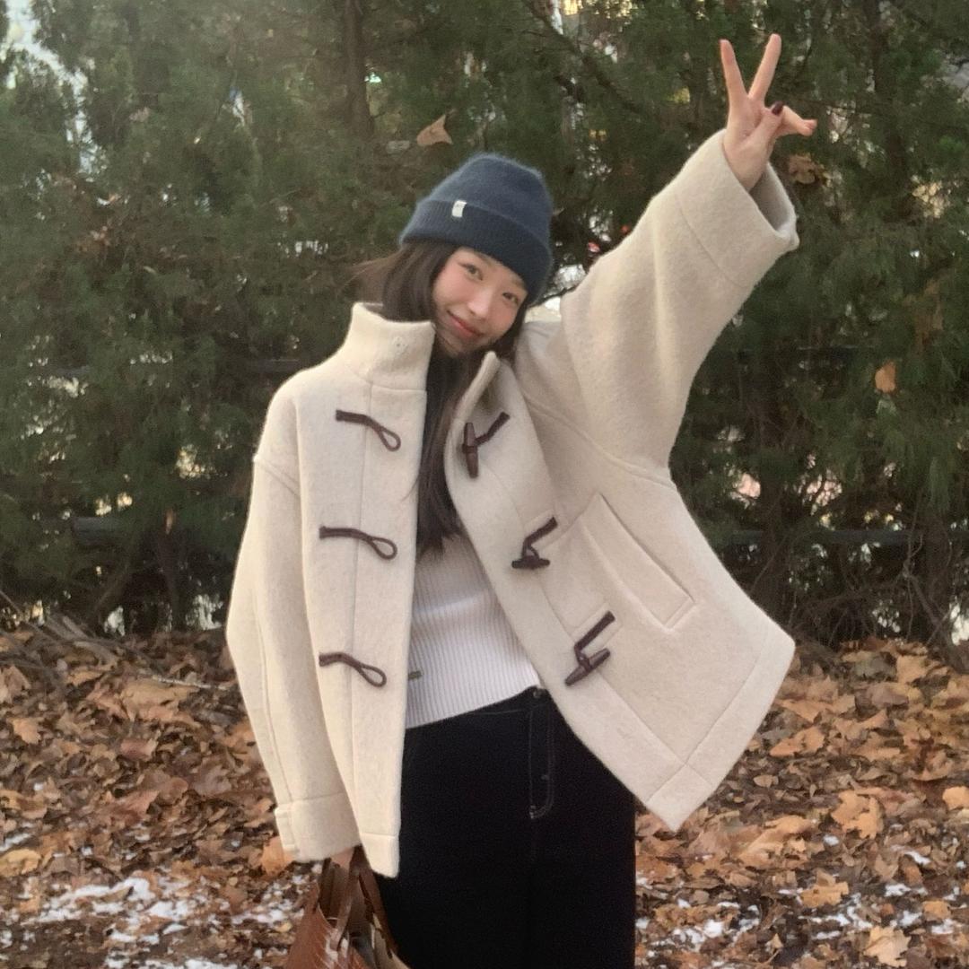 [8차:12/20 예약배송]Hairy Wool Duffle Half Coat_Sand Beige
