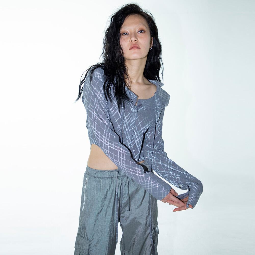 G_LACE CHECK SHIRT / GREY