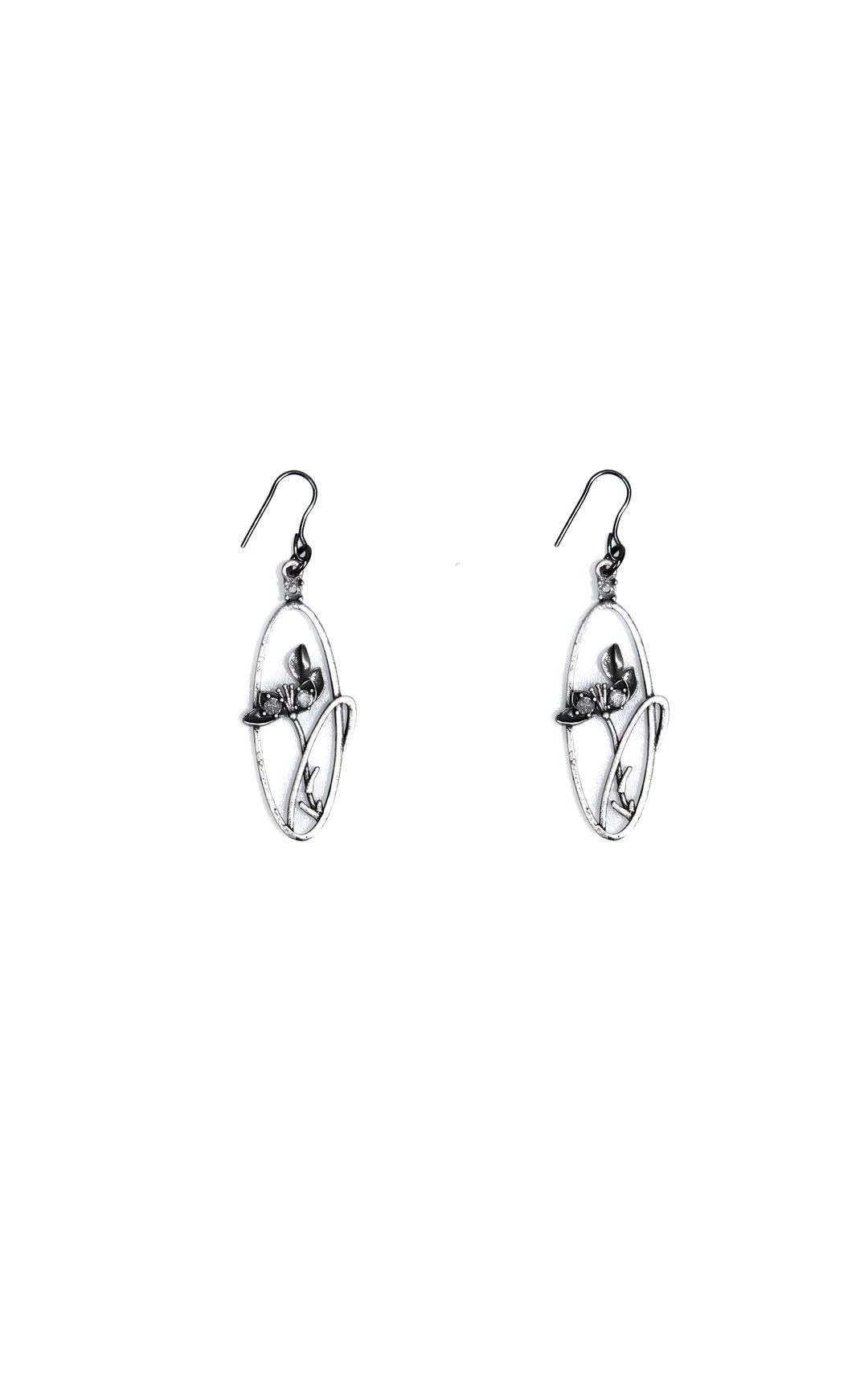 歲寒松柏 엔틱 붓꽃 귀걸이