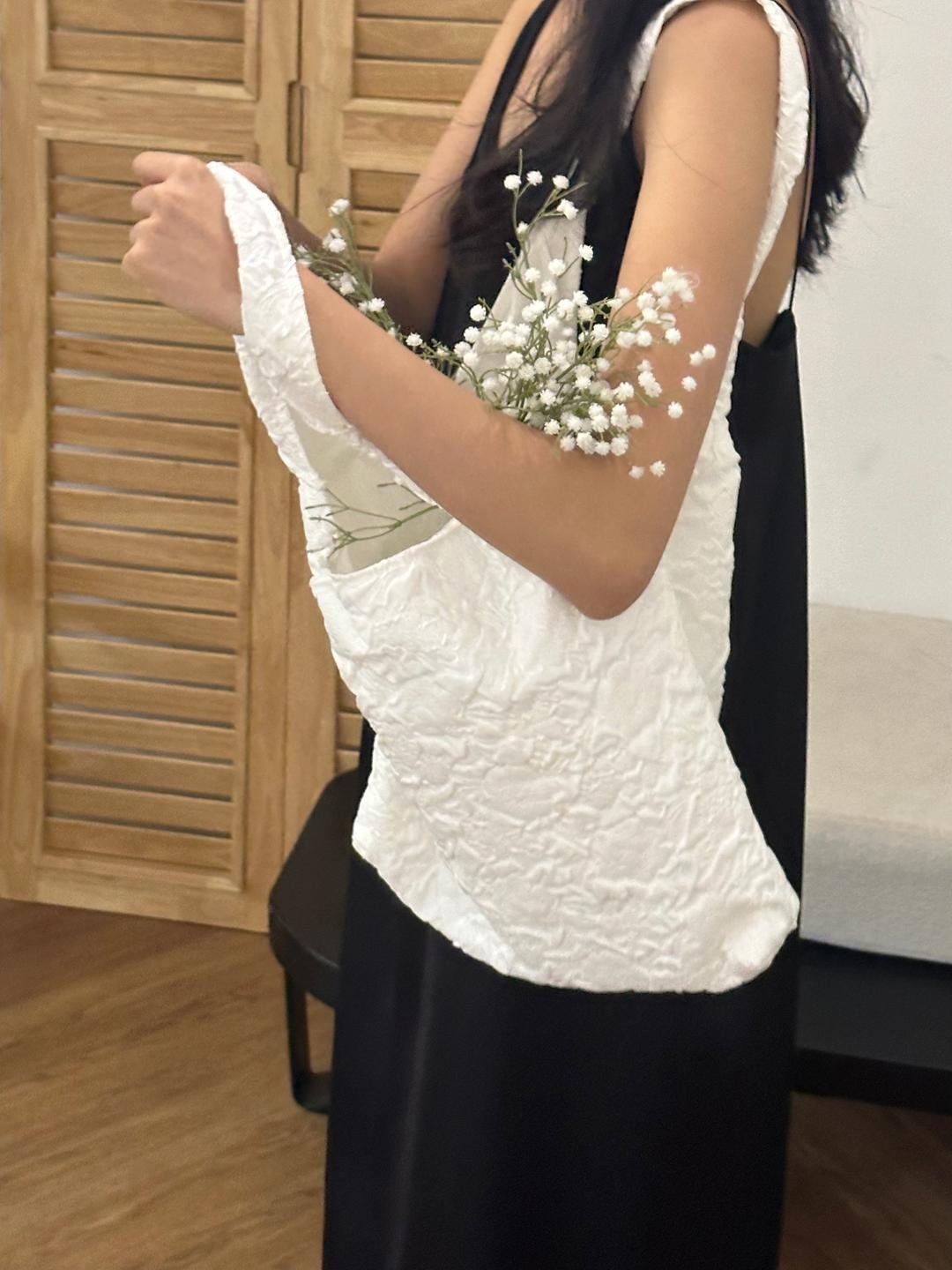 white flower eco-bag