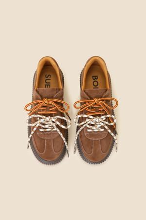 Suede combi sneakers(beige)