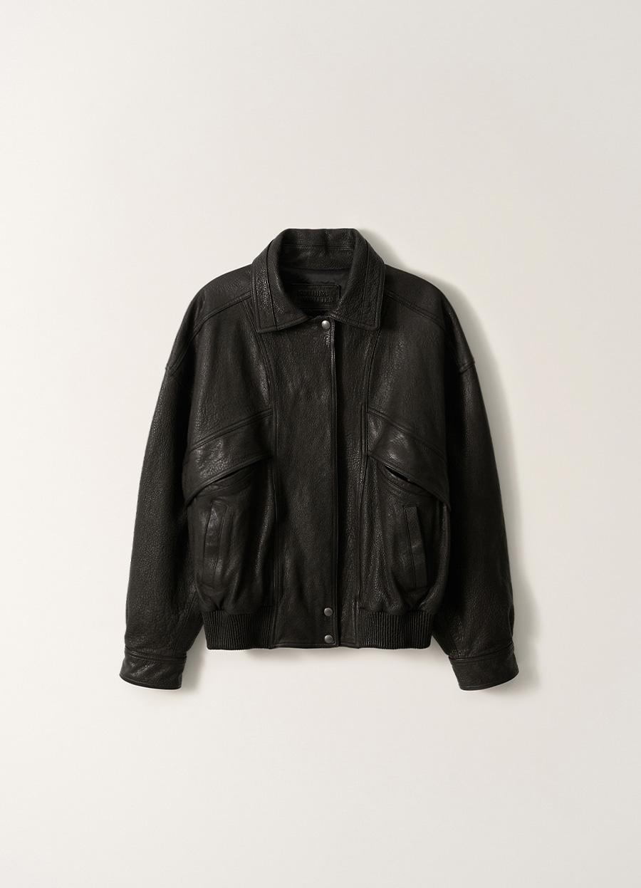 Lambskin Bomber Jacket (Black)