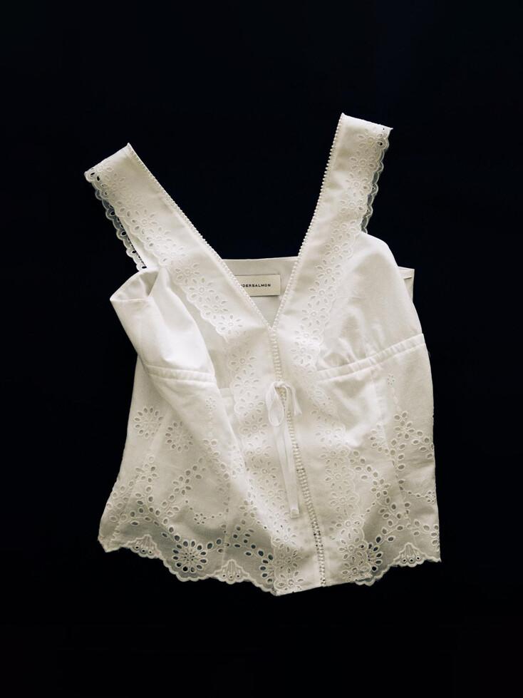 Claire Lace Sea Blouse White