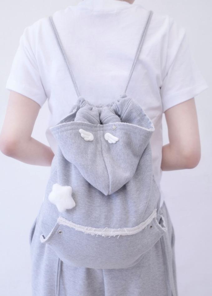 묘랑 Hood string bag (2color)
