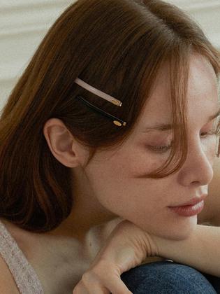 classic jelly color layered hair pin set (pink syrup) (2 type)