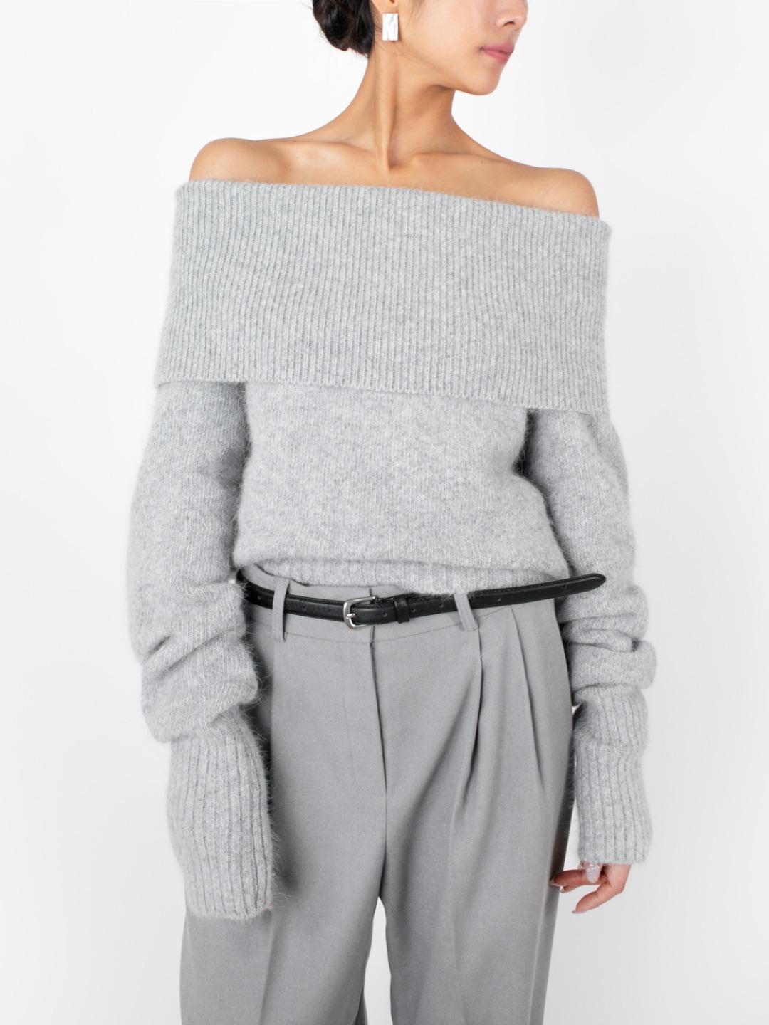 앙고라 오프 숄더 티