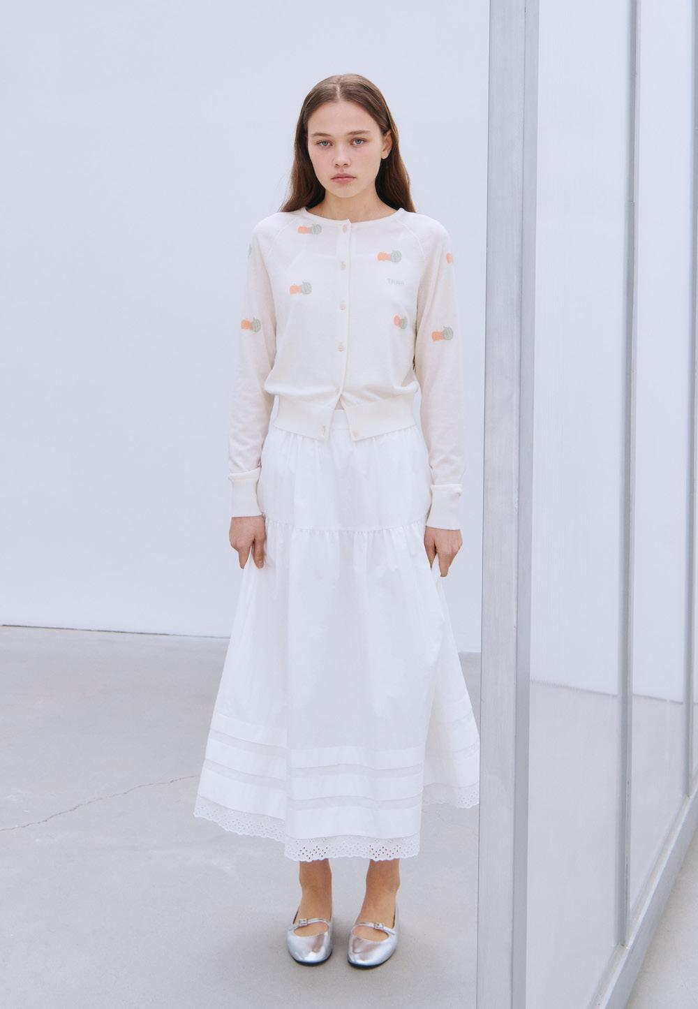 [4/5 예약배송] BRITISH FRUITS KNIT CARDIGAN (IVORY)