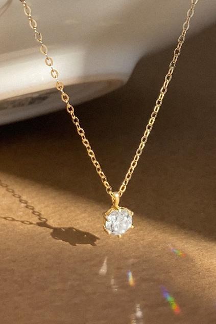 아스티 N_14K 5부 랩그로운 다이아몬드 목걸이