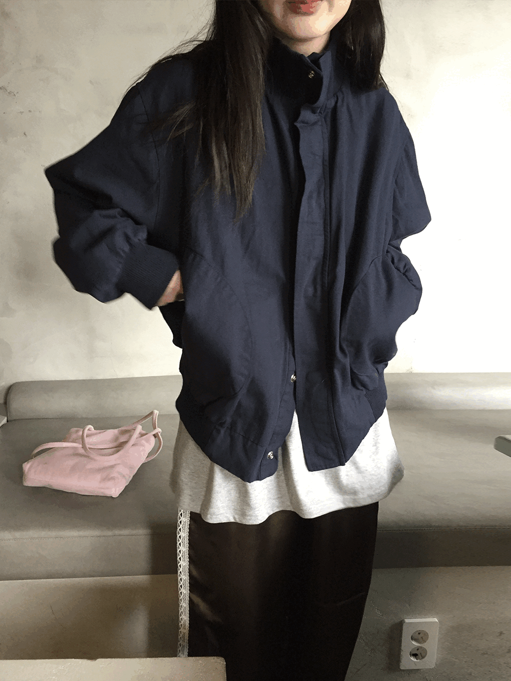 하우유 탭스 하이넥 블루종 점퍼 (2c)