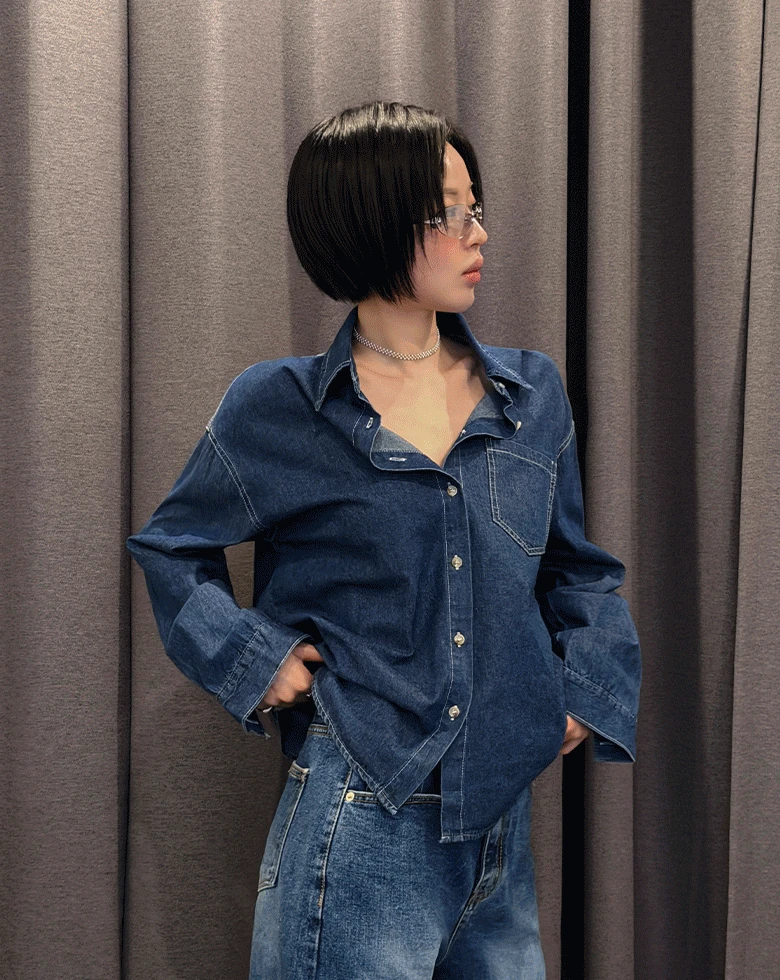 시엘 데님 긴팔 셔츠