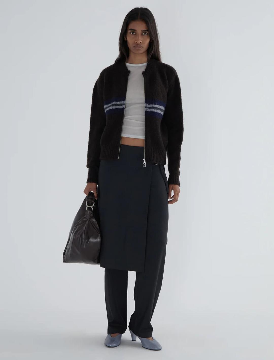 (XS,S,M) 팔로마울 Penalti 집업니트 가디건 브라운 | 후루츠패밀리