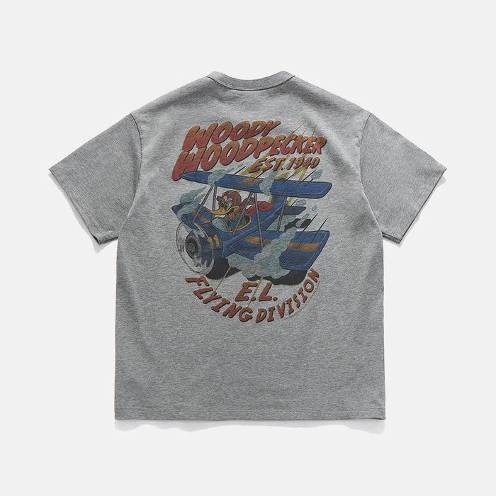 PILOT WOODY COMIC T-SHIRT / MELANGE GREY