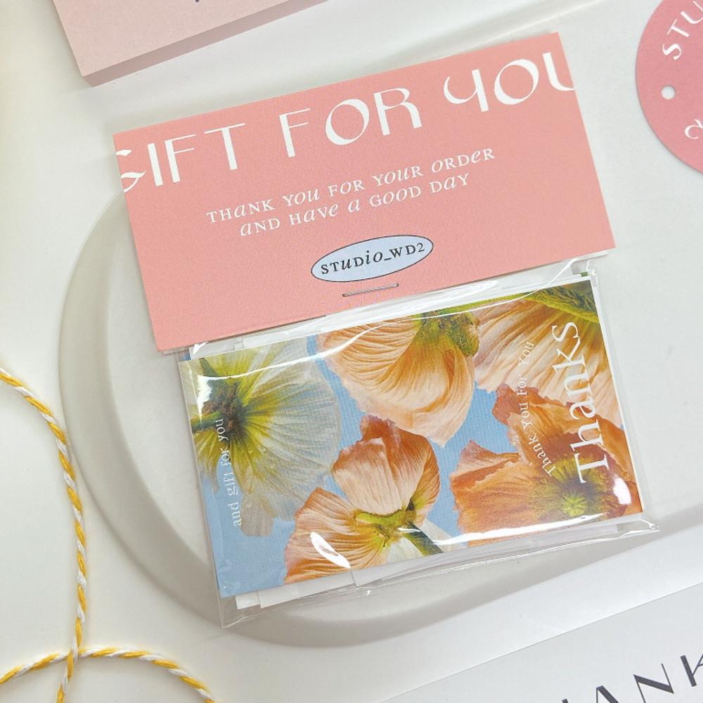 헤더택 제작 상품 선물 포장 디저트 간식 쿠키 접는택 100장