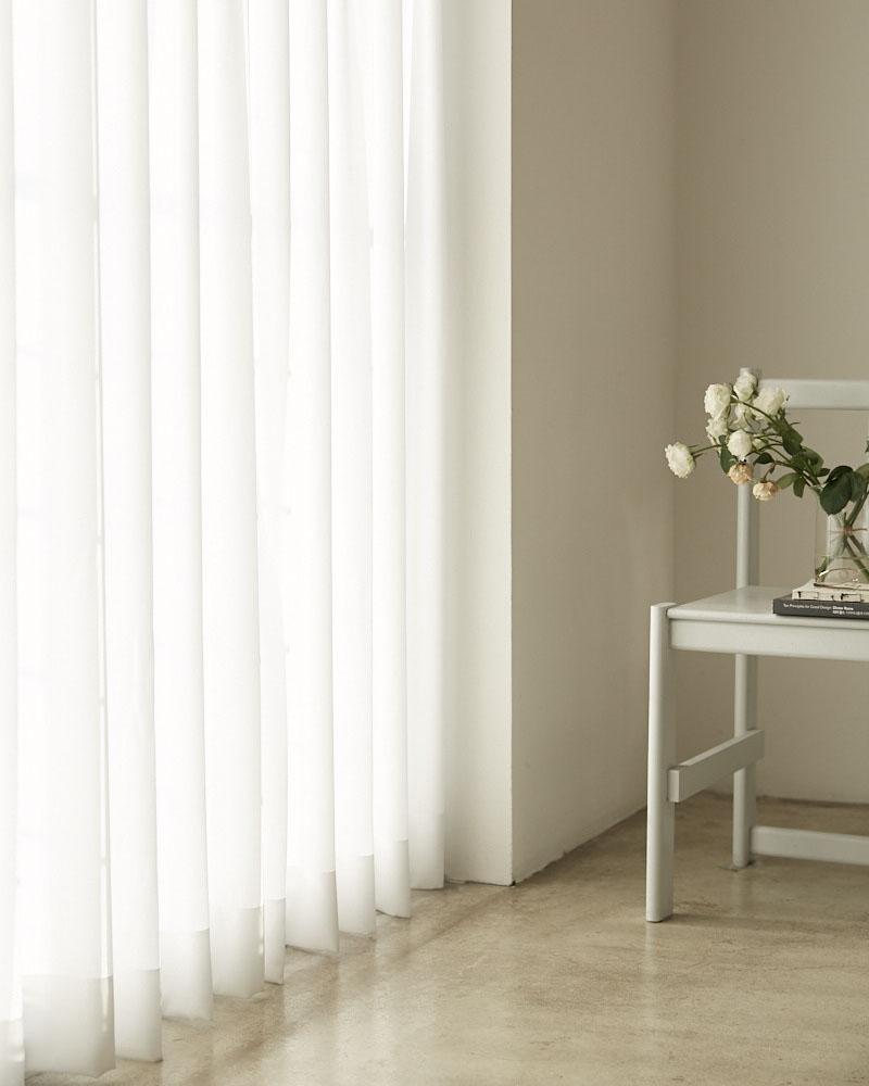 Milky chiffon curtains