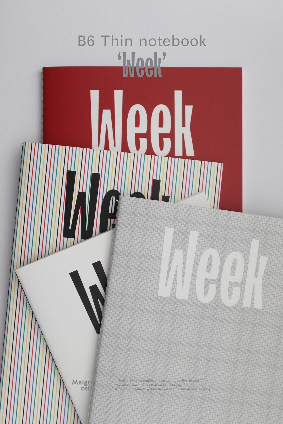 B6 Thin notebook 'Week'