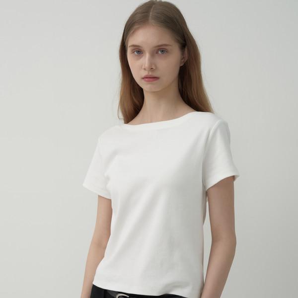보트넥 티셔츠 - White
