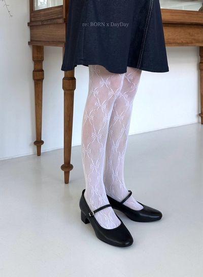 🎀リボン レース ストッキング🎀 かわいい ラブリー パーティールック 飲み会ルック ポイント ハイクオリティ 年末 忘年会