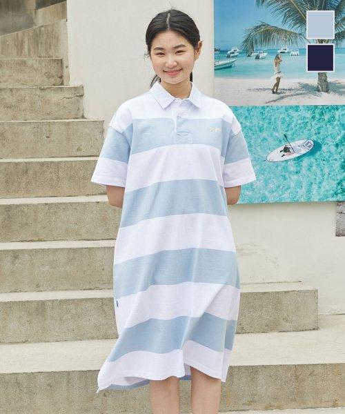 반팔 럭비 원피스 SHORT SLEEVE RUGBY SHIRT DRESS