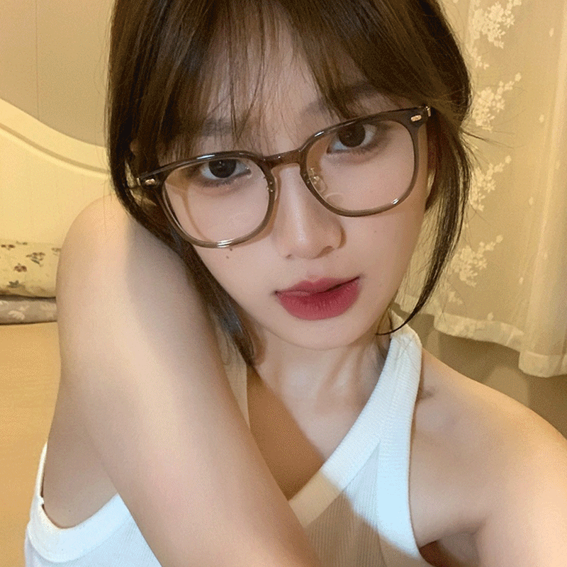 [UV400][얼굴소멸] 스퀘어 투명 안경 뿔테 슬림 안경테 6color