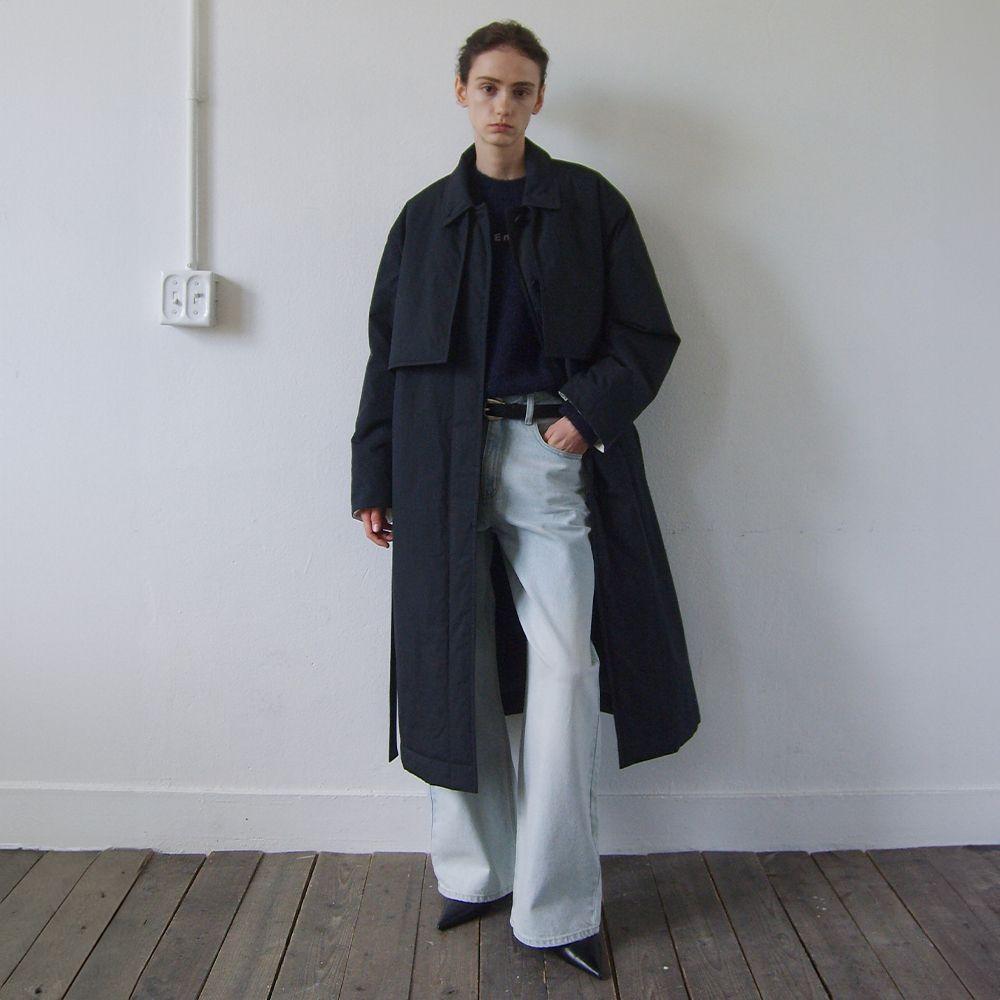 [3M] SINGLE TRENCH PADDED COAT - NAVY