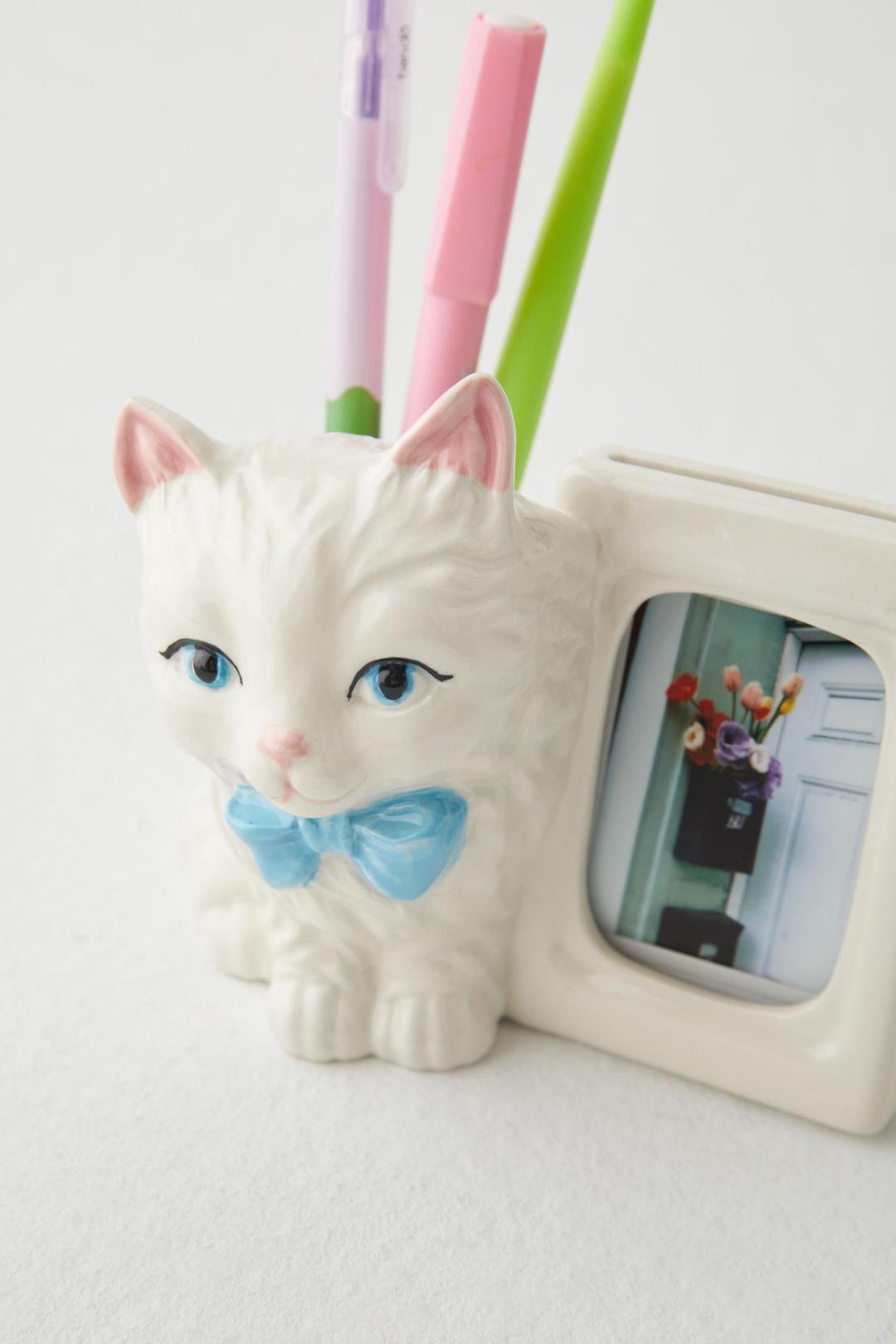 고양이 INSTAX MINI 세라믹 사진 프레임 꽃병