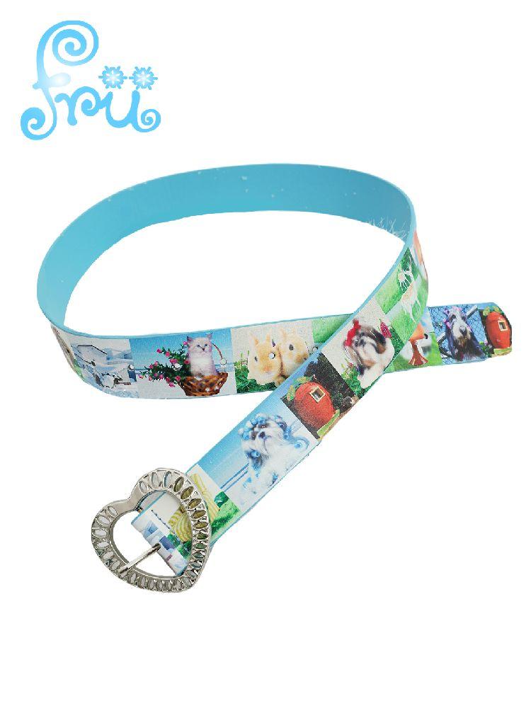 Puppy Printed Y2k Heart Belt【s0000010728】