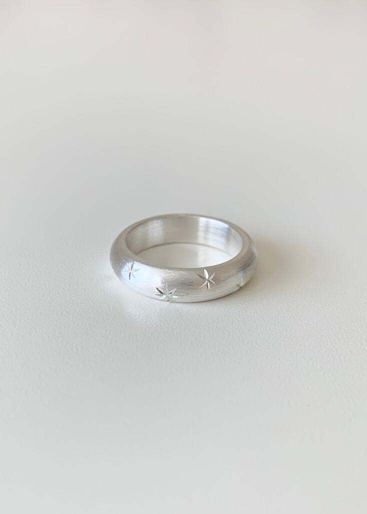 star marks ring / 5mm / silver