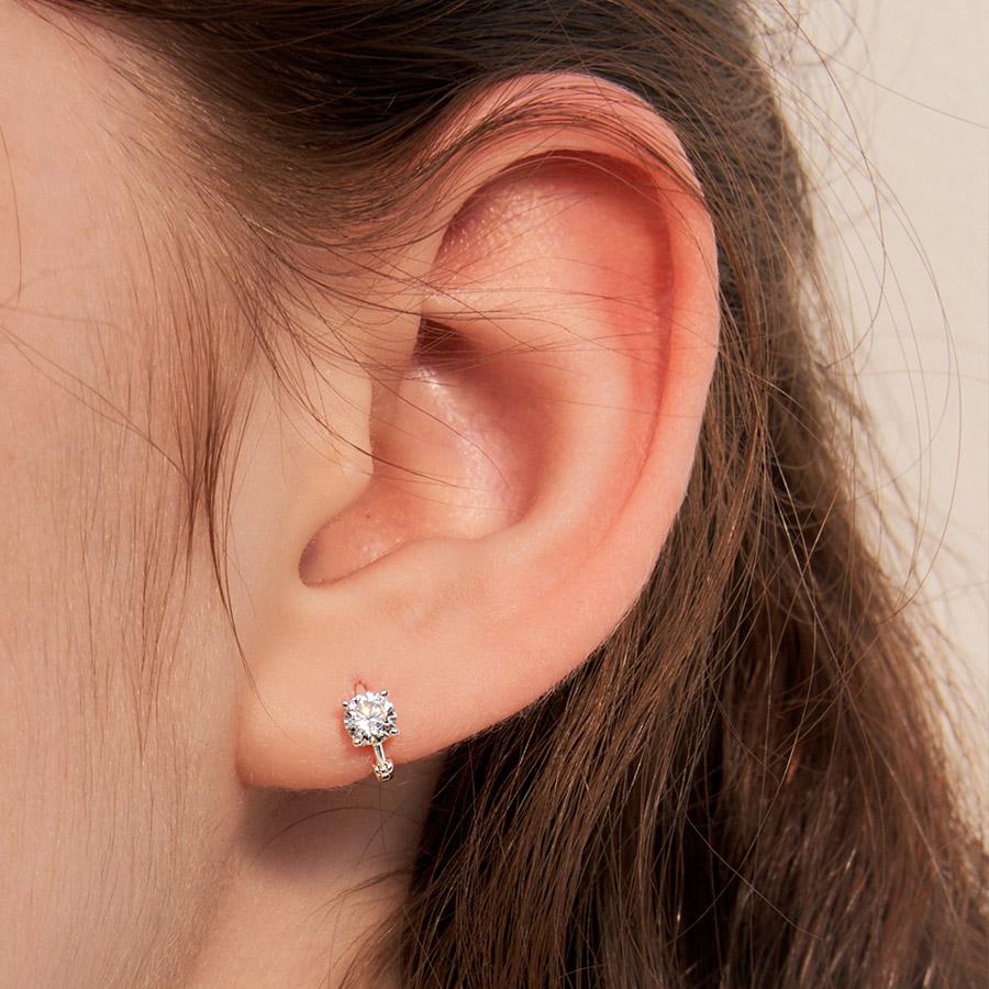 mini cubic one-touch earring