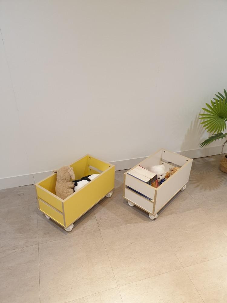 미니박스 화이트 바퀴형 북카트 장난감장 미니책장 바퀴형책장