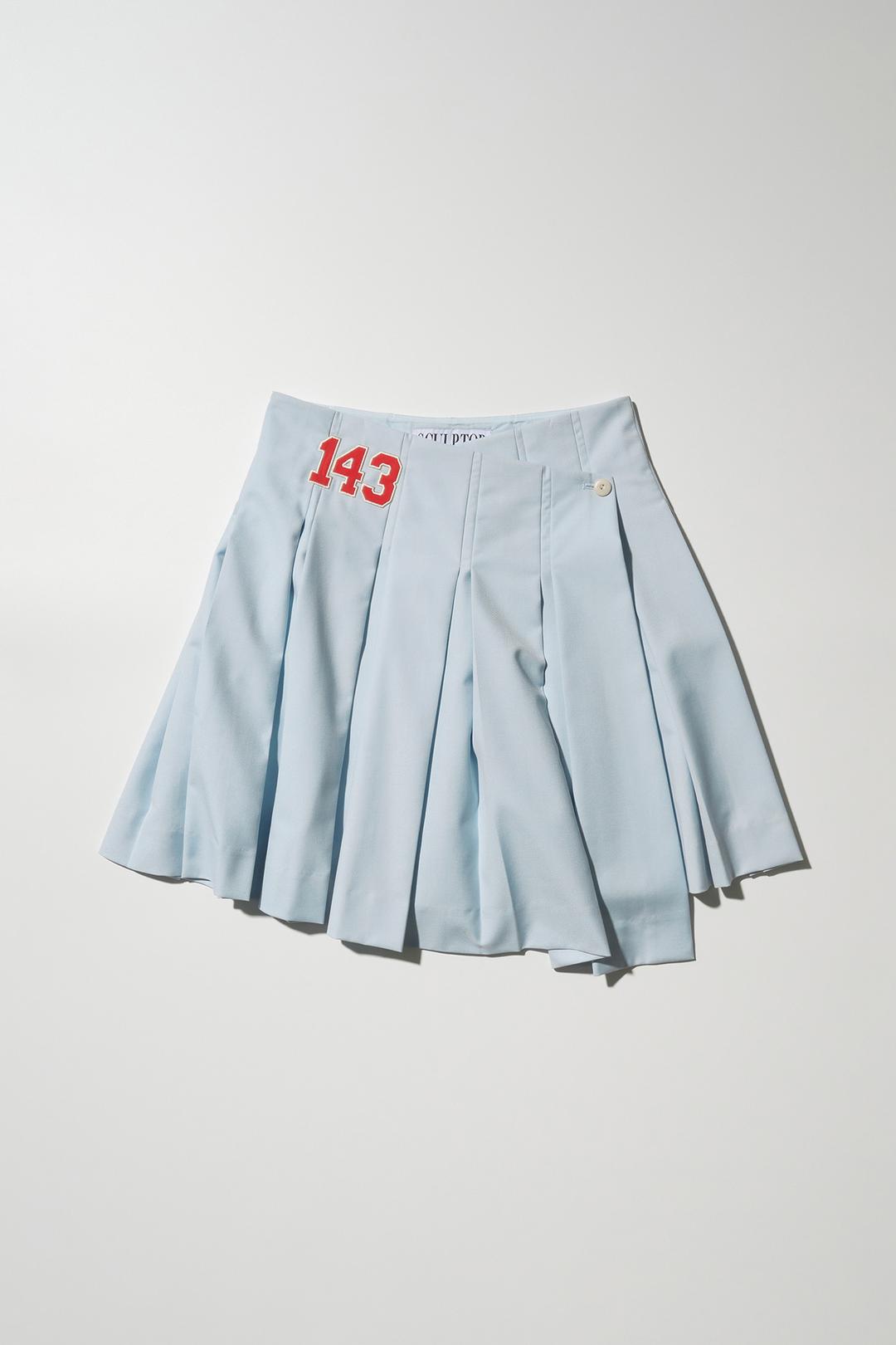 143 Asymmetrical Wrap Skirt Baby Blue