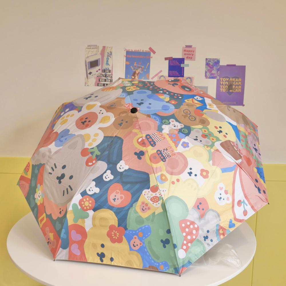 정신없이 귀여운 캐릭터 자동 단우산 겸 양산