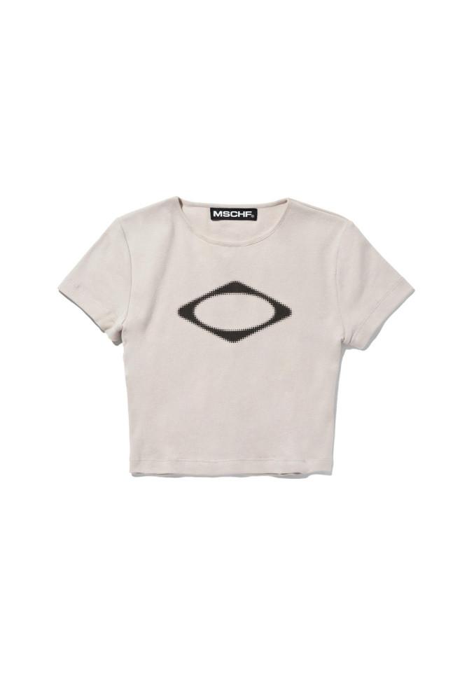 미스치프 MISCHIEF RHOMBUS BLUR T-SHIRTS MINI LIGHT BEIGE