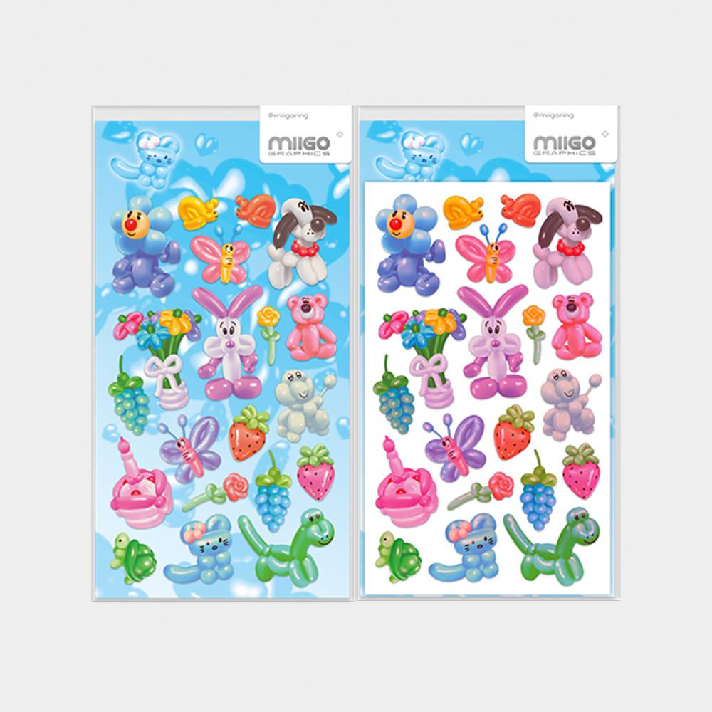 [미고그래픽스]해피벌룬 씰스티커(펄리/홀로그램)(택1)