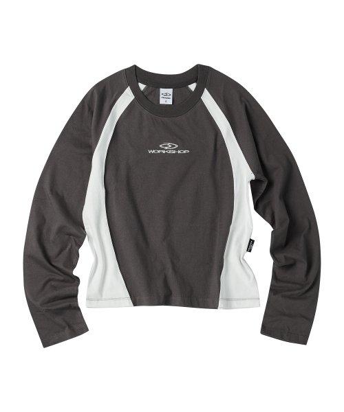 워크샵 콤비네이션 래글런 롱 슬리브 차콜