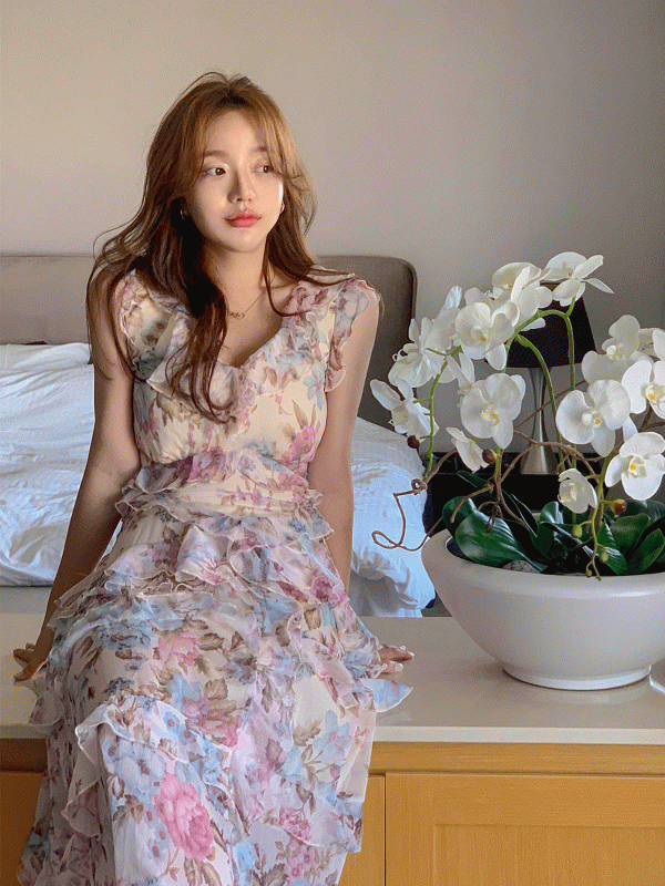 선셋 플라워 원피스 (pink)