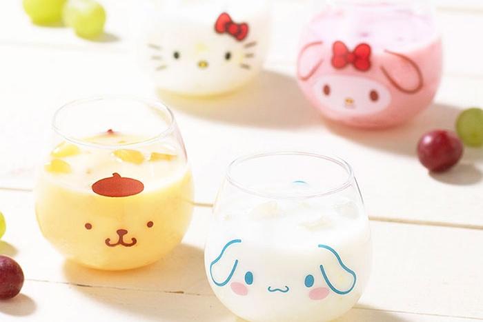 [해외] 산리오캐릭터 홈카페 둥근 유리잔 320ml 4종택1