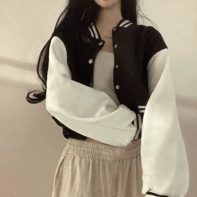 [봄,여름ver. 존예 핏] 크롭 바시티자켓 하이틴룩 배색 나그랑 야구잠바