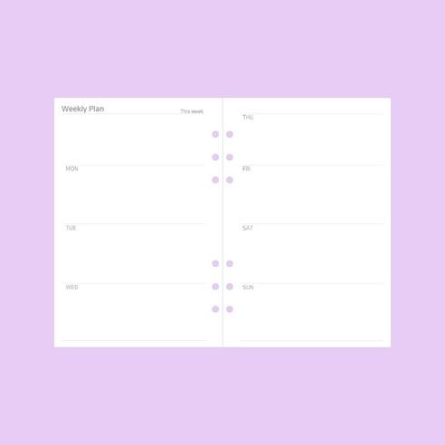 와우샵 DIY 6공 다이어리 속지 A6 A5 - 만년다이어리 | 쿠팡