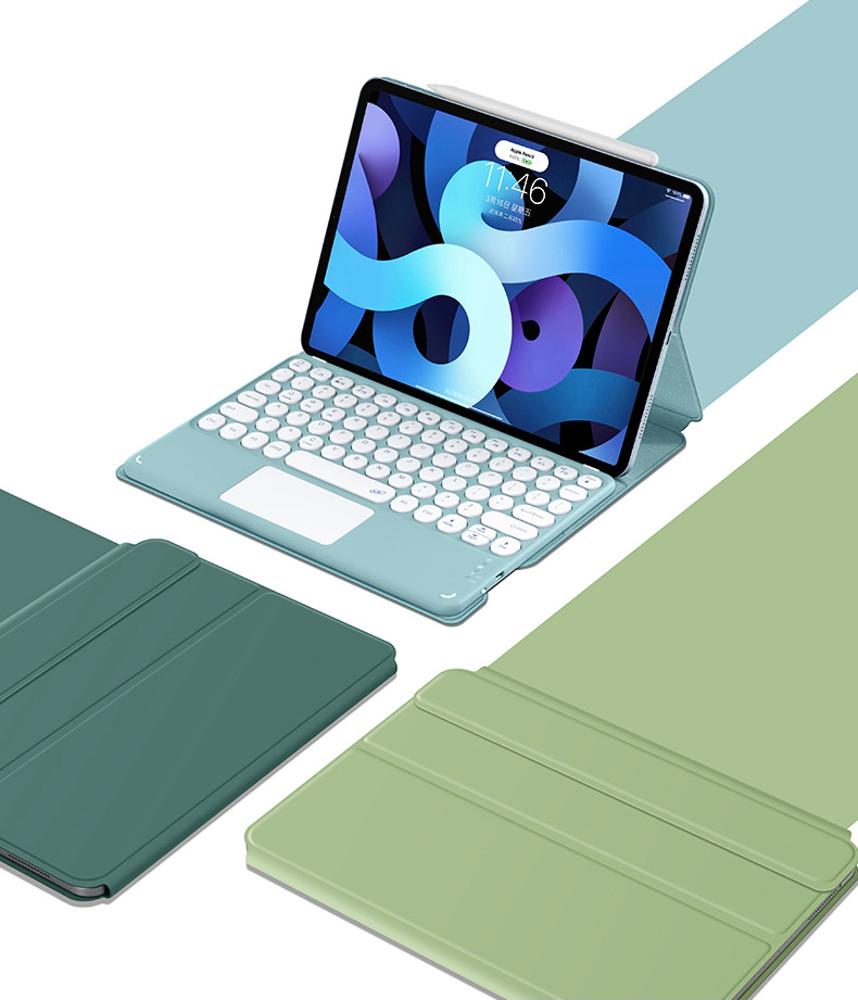 심플원형 트랙패드 스카이블루 아이패드 프로 블루투스 키보드 케이스 에어4