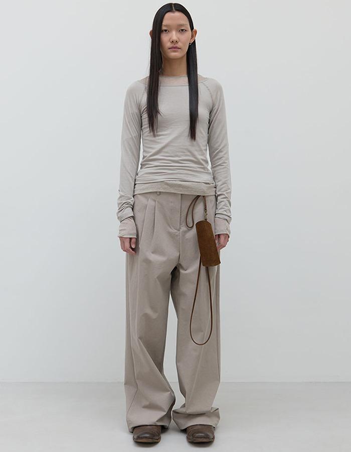 REPOS) COTTON TUCK JOGGER PANTS (BEIGE)