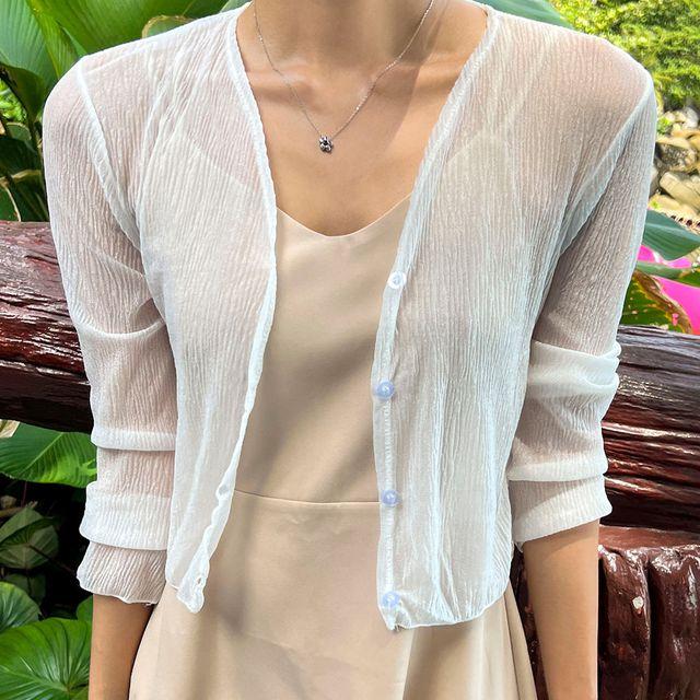 뉴비 시스루 가디건 / 시스루 린넨 여름코디 얇은가디건 망사가디건 무지 카디건