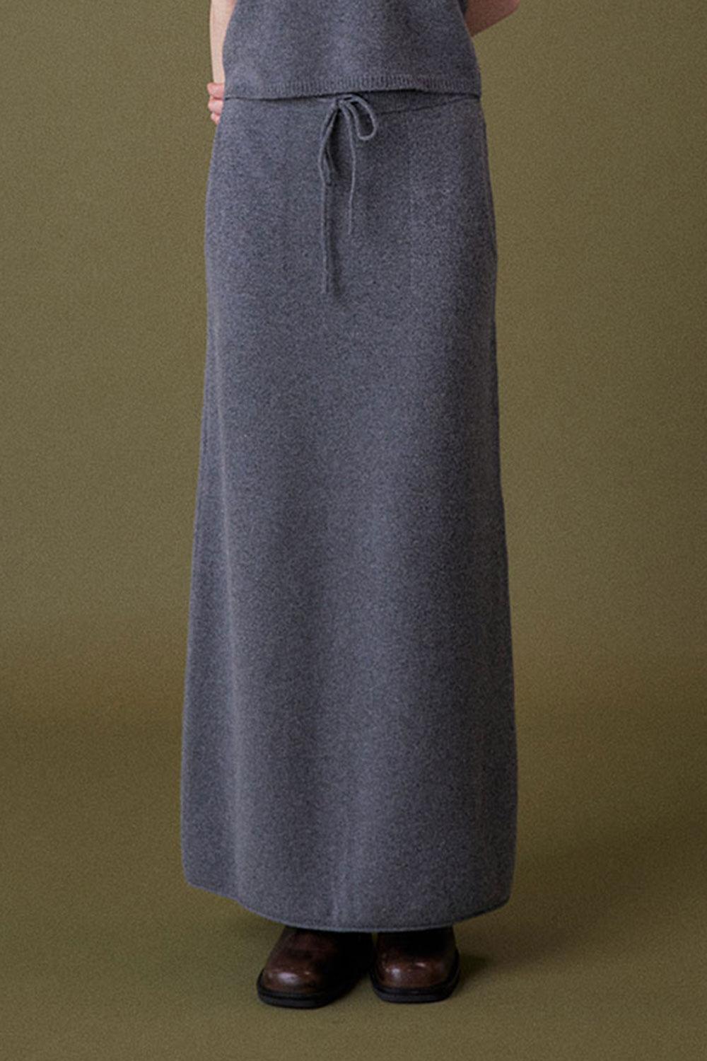 [2차]frama knit long skirt_charcoal