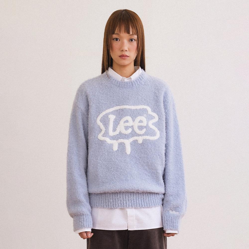 [FALLETT X LEE] 브러쉬 트위치 로고 니트 스카이 블루