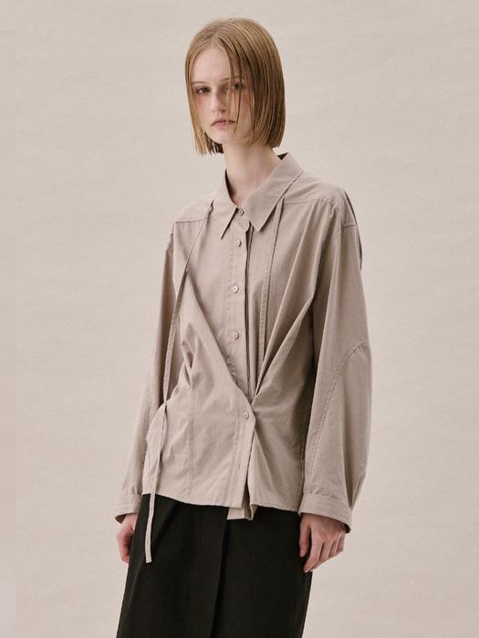 [단독]STRAP TUCKED SHIRT_Mocha